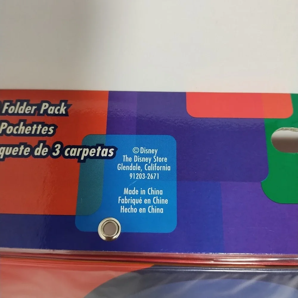 3 Pack Of Disney Store Minnie Mouse 2 Pocket 3 Whole Folders In Sealed Plastic‎